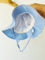Blue Stripe Sun Hat, 0-6 months (SM)