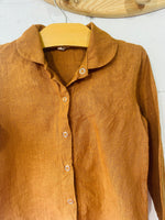 Red Creek Ochre Linen Shirt, 6-7 years