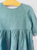 Red Creek Pine Green Linen Jumpsuit, 2-3 years