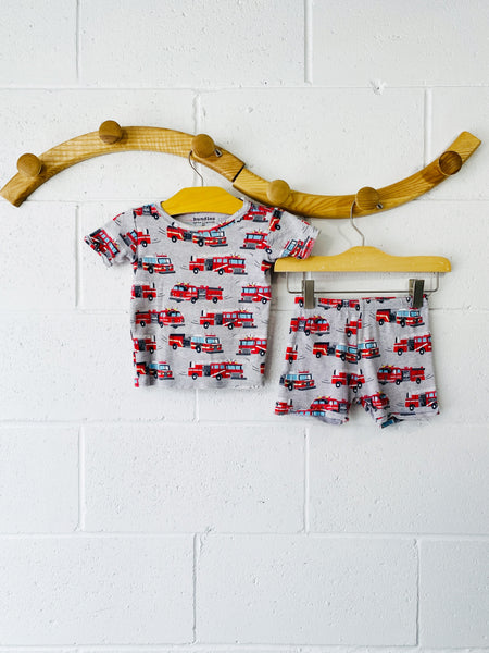 Firetrucks Shorty Pajamas, 2 years