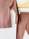 Brown Ribbed Outfit, 12-18 months