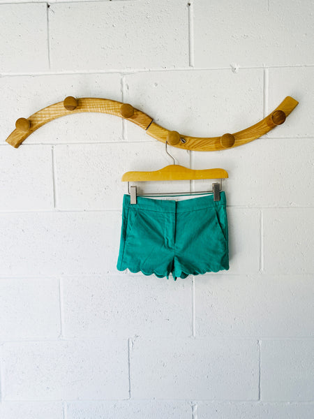 Kelly Green Scalloped Shorts, 6 years