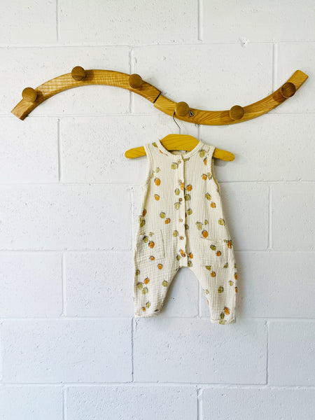 Cotton Gauze Fruit Romper, 3-6 months