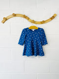 Blue Floral Dress, 12-18 months
