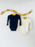 Natalys Cream + Navy Onesie Bundle, 18 months