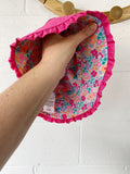 Floral + Pink Reversible Sun Hat, 4 years