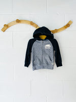 Black + Grey Heather Zip Hoodie, 2 years