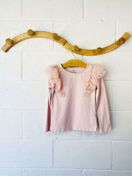 Blush Ruffle Shoulder Top, 6-8 years