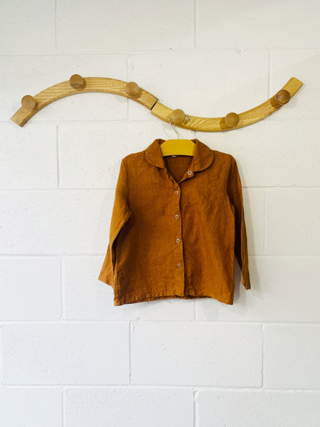 Red Creek Ochre Linen Shirt, 6-7 years