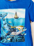 Blue Whale Flip Sequin Tee, 6-8 years