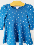 Blue Floral Dress, 12-18 months