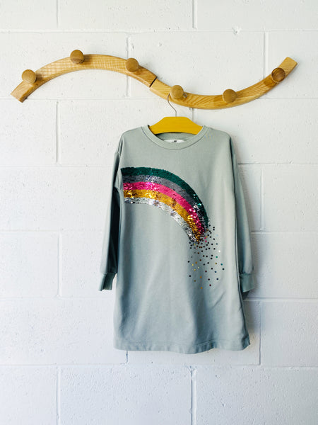 Rainbow Flip Sequin Dress, 7-8 years