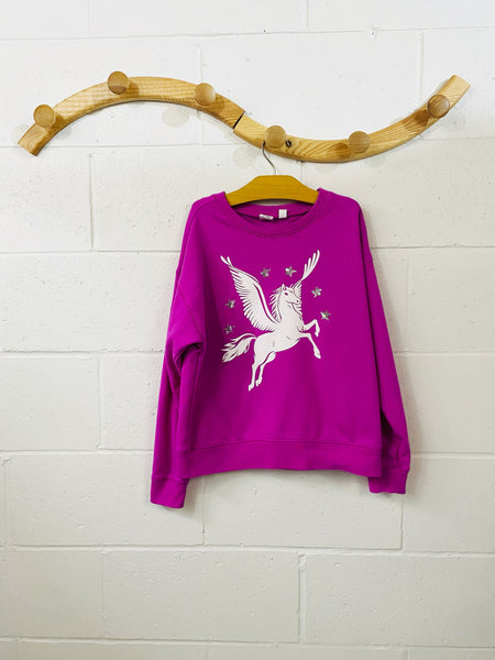 Violet Sparkle Pegasus Sweatshirt, 10 years (LG)