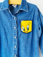 Tweety Denim Long Sleeve, 7-8 years (SM)