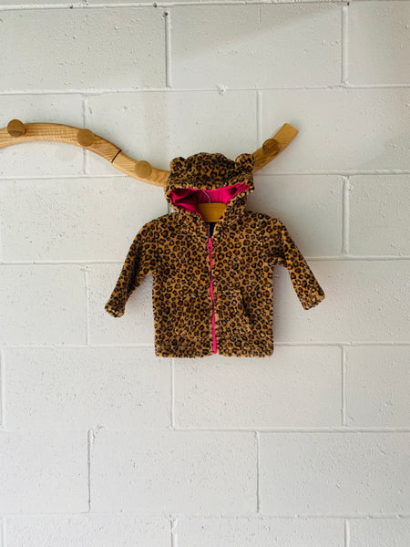 Fuzzy Leopard Jacket, 6-12 months