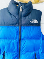 The North Face Black + Blue Down Vest, 7-8 years (SM)