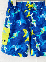 Happy Sharks Swim Trunks, 2 years