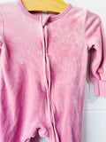 Pink Velour Sleeper, 3-6 months
