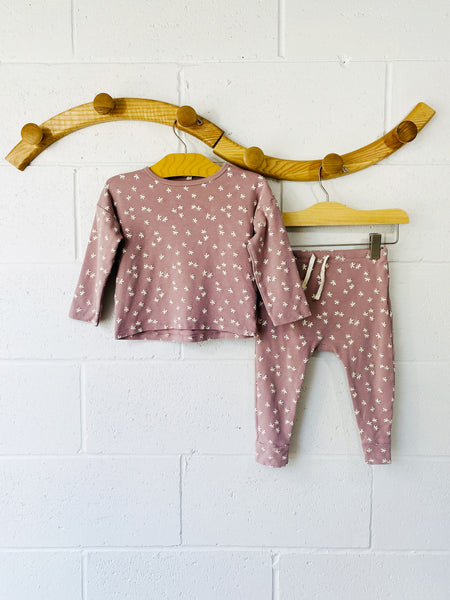 Quincy Mae Dusty Mauve Lounge Set, 2-3 years