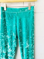 Kelly Green Crushed Velvet Leggings, 8 years