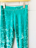 Kelly Green Crushed Velvet Leggings, 8 years