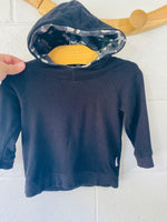 Super Soft Black Hoodie, 6-12 months