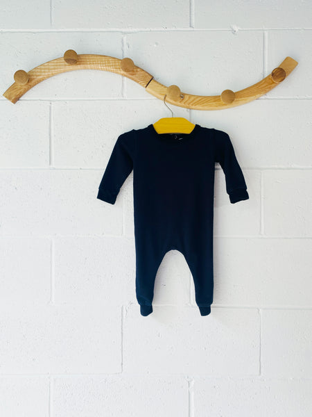 os & oakes Black Soft Romper, 6-12 months