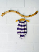 Purple Stripe Bathing Suit, 18-24 months