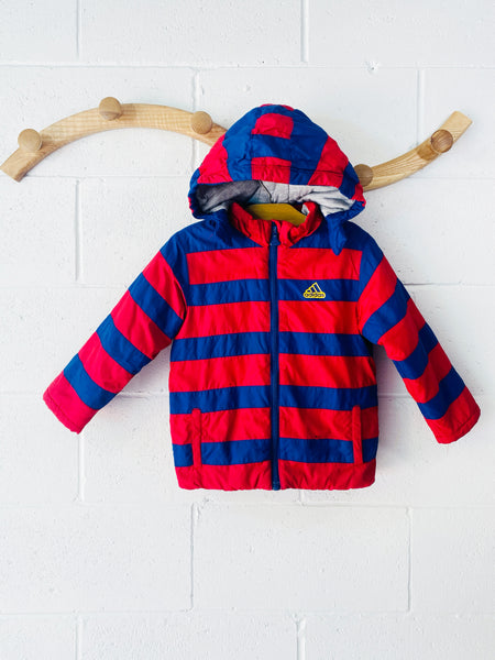 Red + Blue Stripe Padded Jacket, 5 years (104)