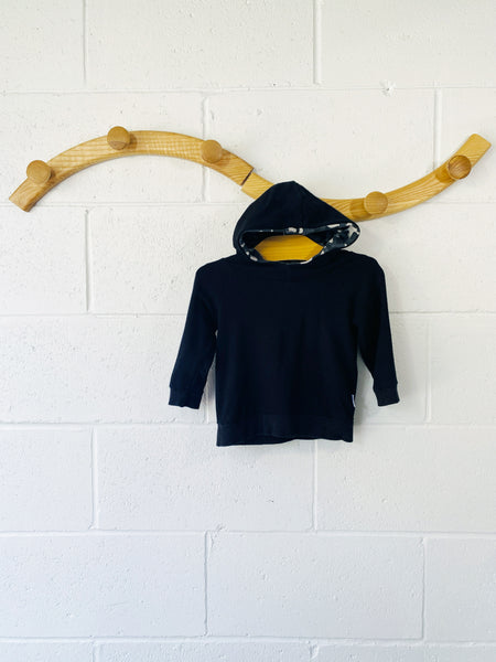Super Soft Black Hoodie, 6-12 months
