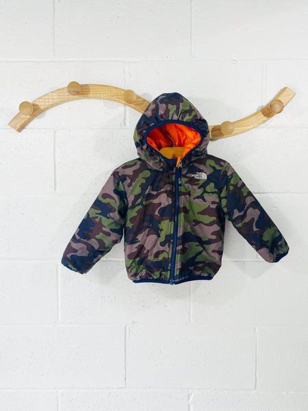 The North Face Orange + Camo Reversible Jacket, 2 years