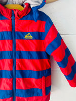 Red + Blue Stripe Padded Jacket, 5 years (104)