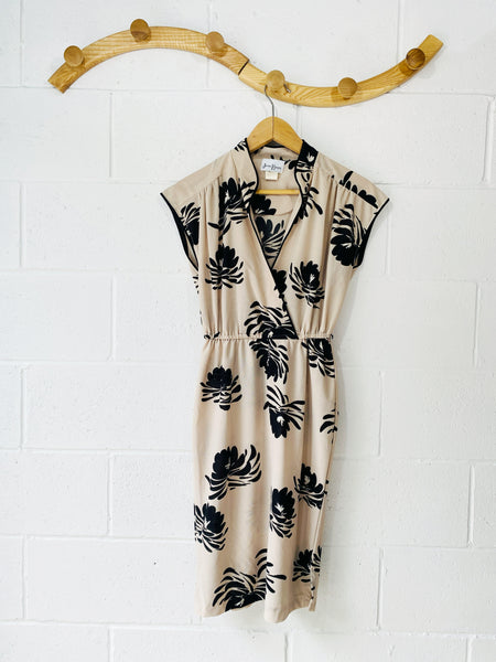 Vintage Floral Dress, Women's MED (12)