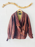 Vintage Burgundy Leather Jacket, Women's LG