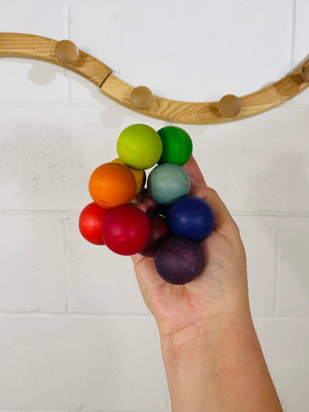 Rainbow Wood Grasper Beads, OS