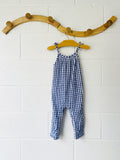 Blue + White Gingham Romper, 12-18 months