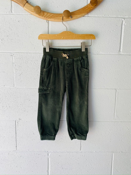 Green Corduroy Pull On Pants, 3 years (90)