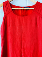 Deep Orange Linen Blend Dress, Women’s MED (10)