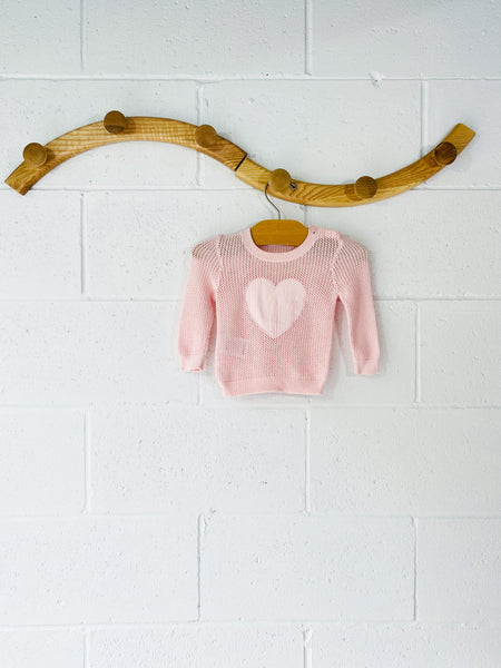 Heart Knit Sweater, 3-6 months