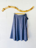 Vintage Cool Blue Wrap Skirt, Women's SM