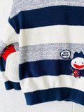 Navy + Cream Striped Crew Neck, 24 months