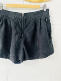 Black Linen Blend Shorts, Womens MED (10)