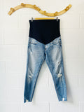 Cropped Distressed Skinny Pregnancy Jeans, Women's SM (29)