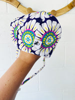 Purple Floral Sun Bonnet, 3 months
