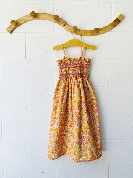 Vintage Floral Smocked Sun Dress, 7-8 years