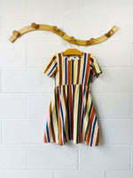 Earth Tones Stripe Twirl Dress, 7-8 years