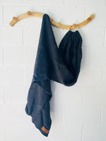 Black Double Linen Ring Sling, OS