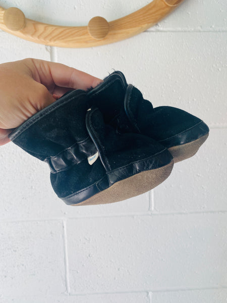 Black Shearling Lined Booties, 6-12 months
