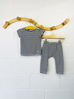 1+ in the family Blue + White Stripe Outfit, 24 months