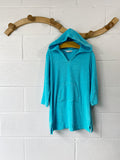 Turquoise Hooded Terry Cover Up, 5-6 years (SM)